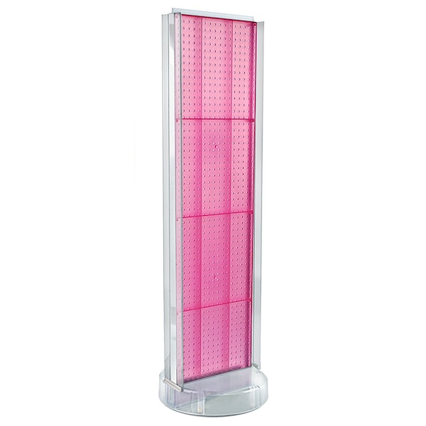 2 Sided- Pink Pegboard Floor Display w/C-Channel